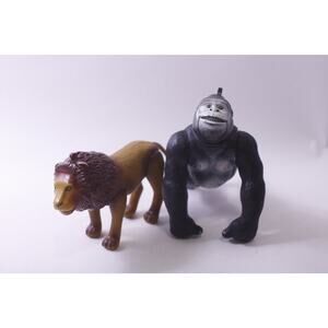 1987, HG Industries, Lion and Gorilla, Action Figures, Animals, ~ 250809-WH 432